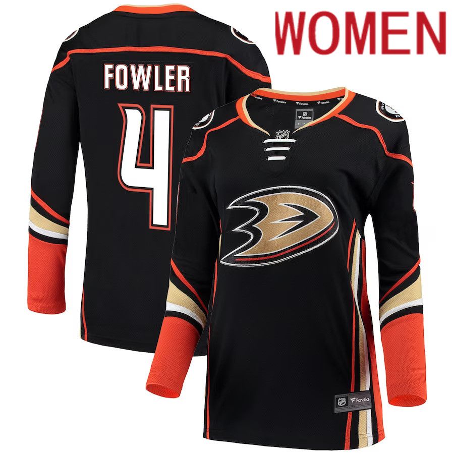 Women Anaheim Ducks #4 Cam Fowler Fanatics Branded Black Breakaway NHL Jersey->women nhl jersey->Women Jersey